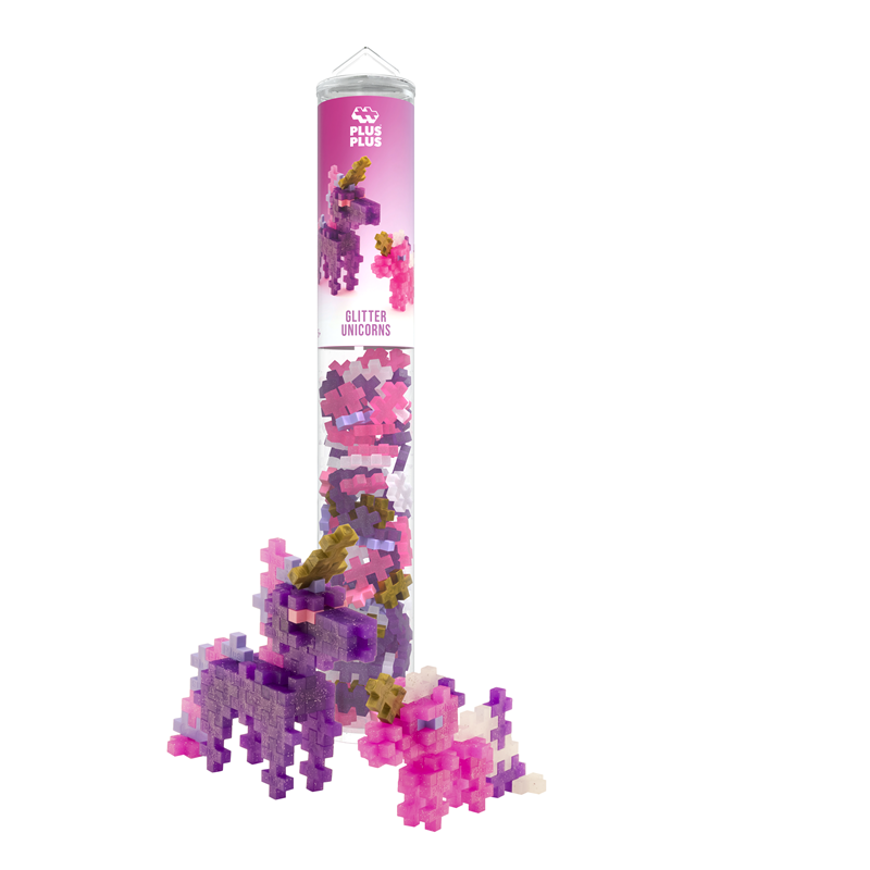Plus Plus PLUS-PLUS GLITTER UNICORNS / 100 PCS TUBE