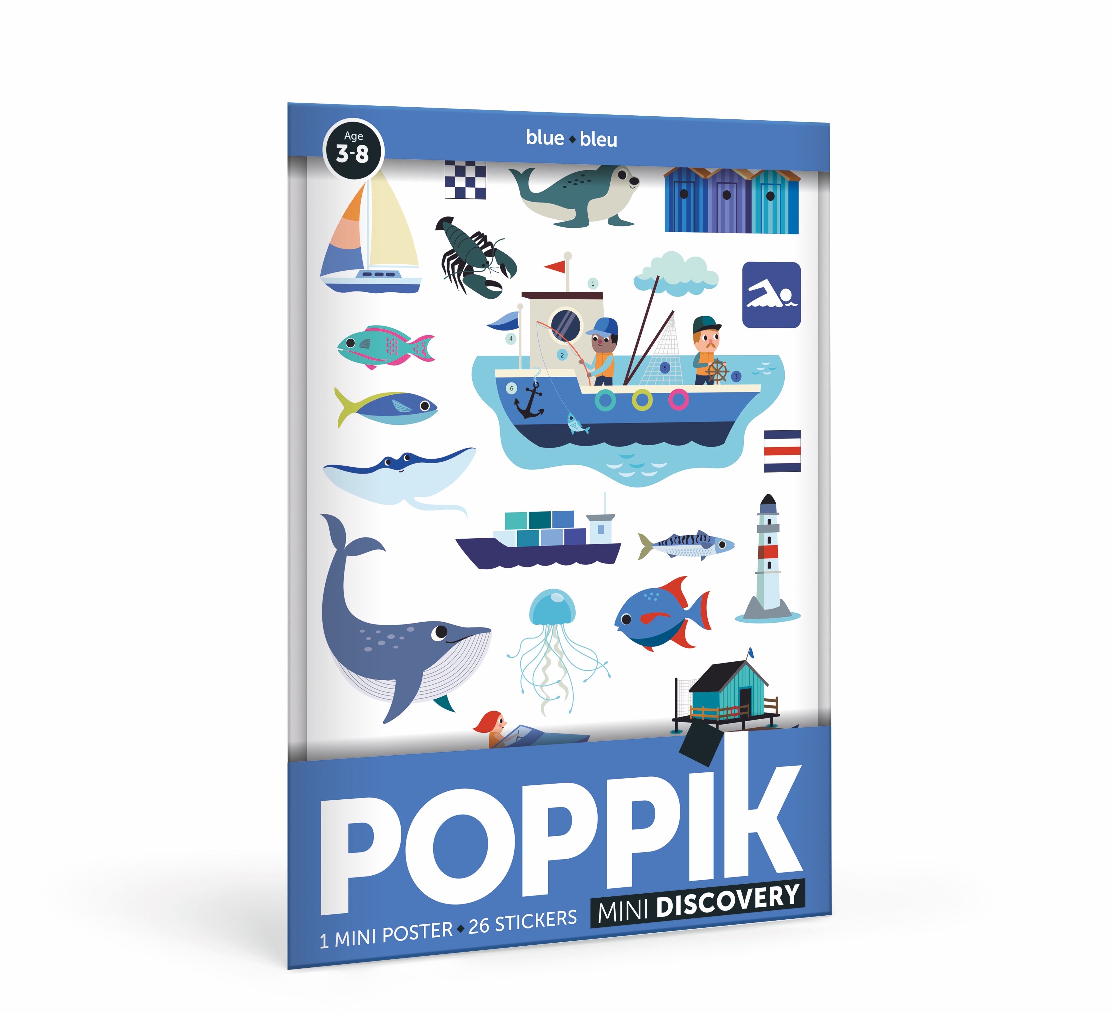 Poppik Mini Sticker Poster // Blue