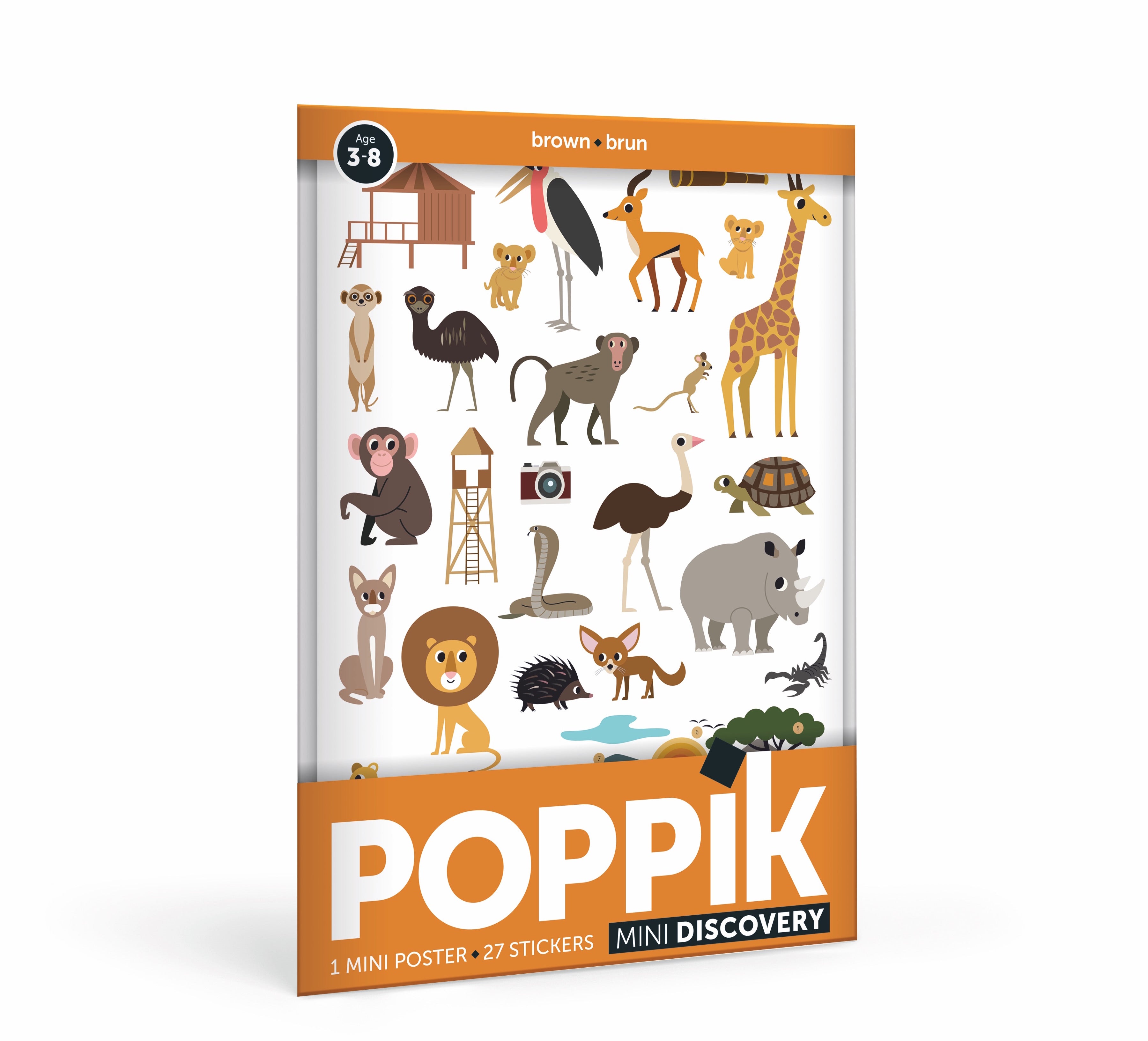 Poppik Mini Sticker Poster // Brown
