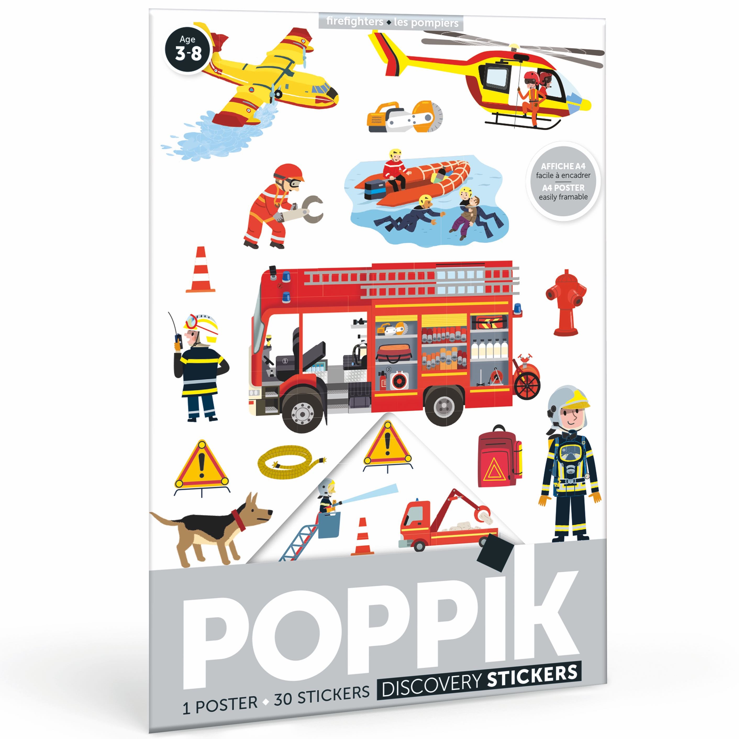 Poppik Mini Sticker Poster // Firemen