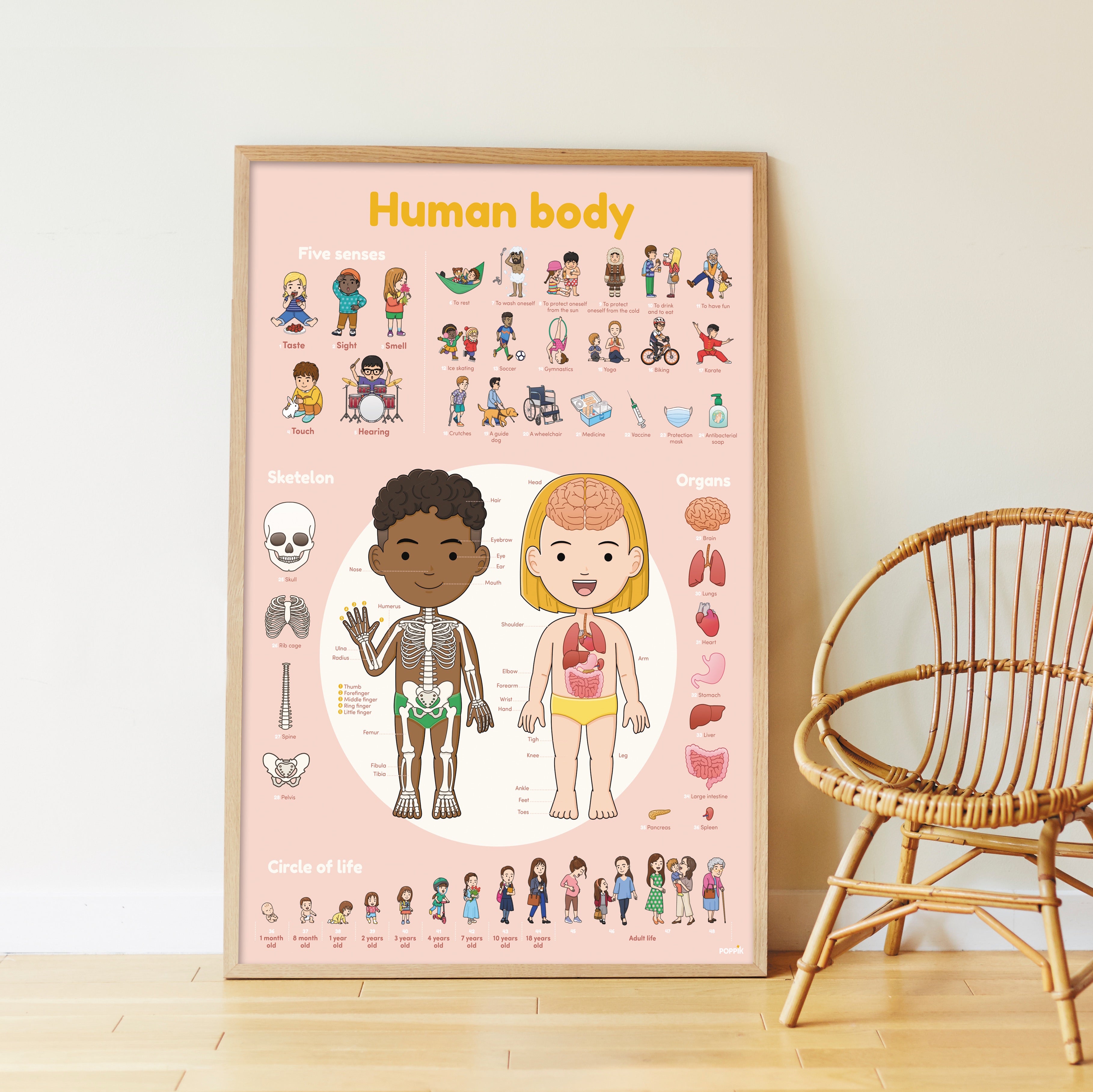 Poppik Discovery Sticker Poster // Human Body