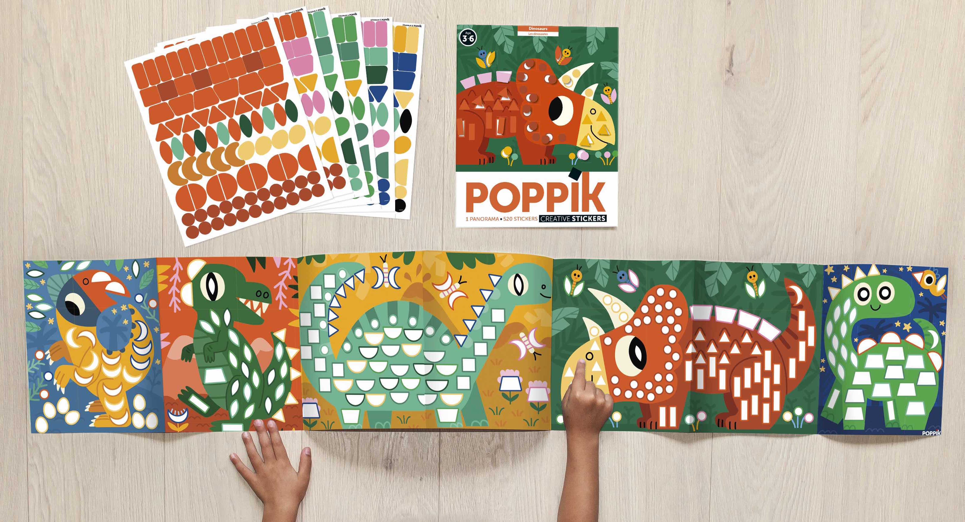 Poppik Panorama Sticker Poster // Dinosaurs