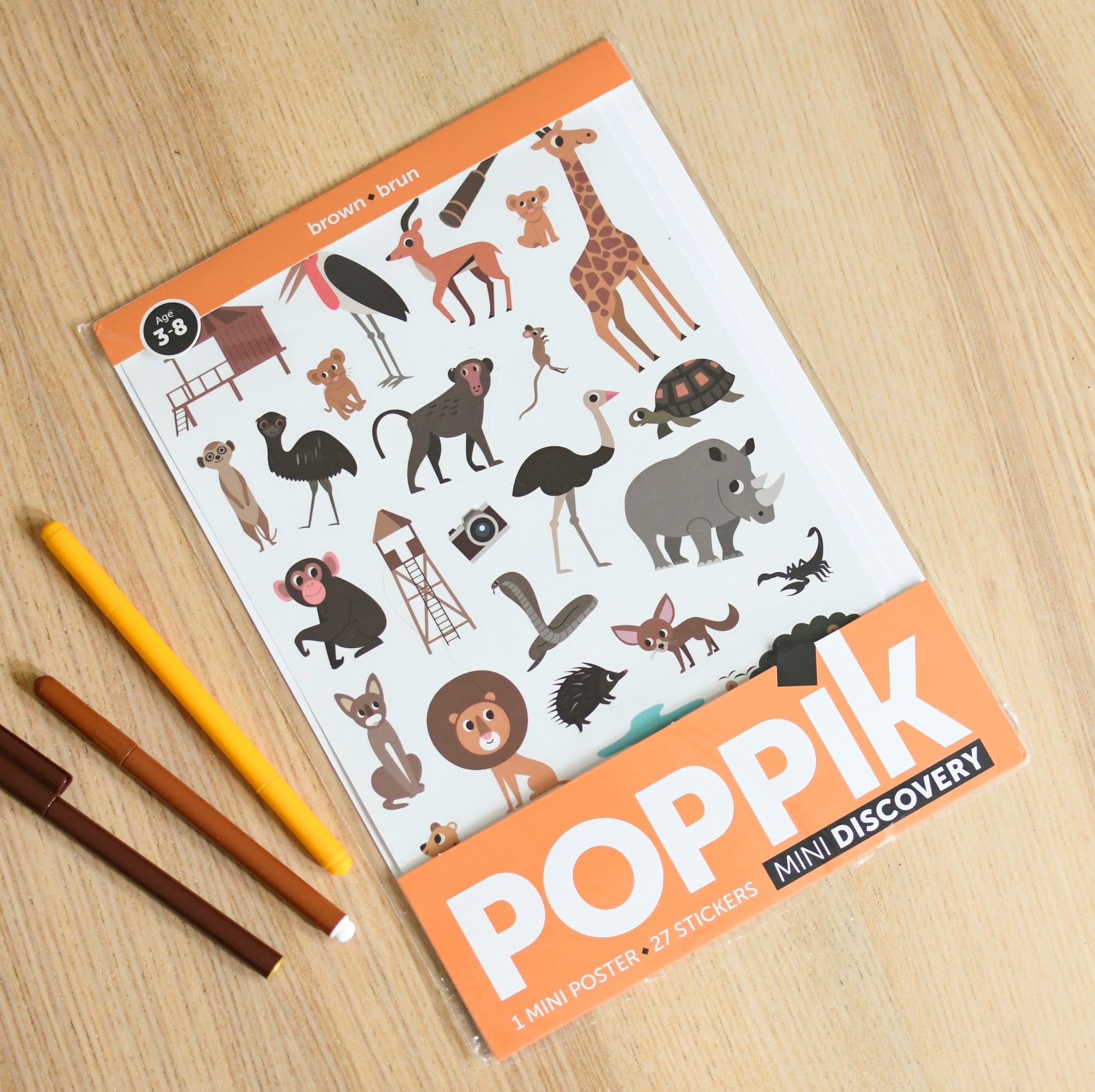 Poppik Mini Sticker Poster // Brown