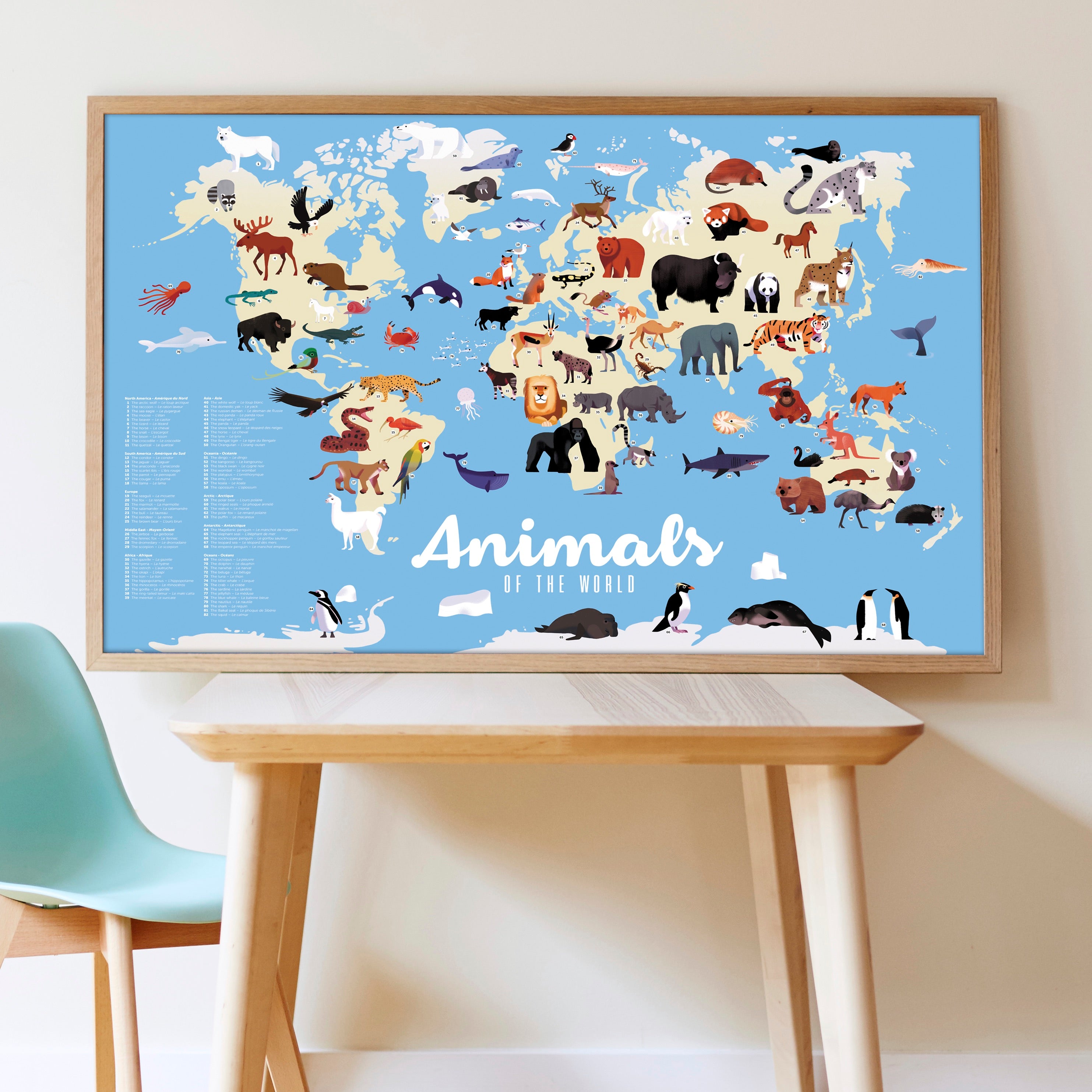 Poppik Discovery Sticker Poster // Animals of The World