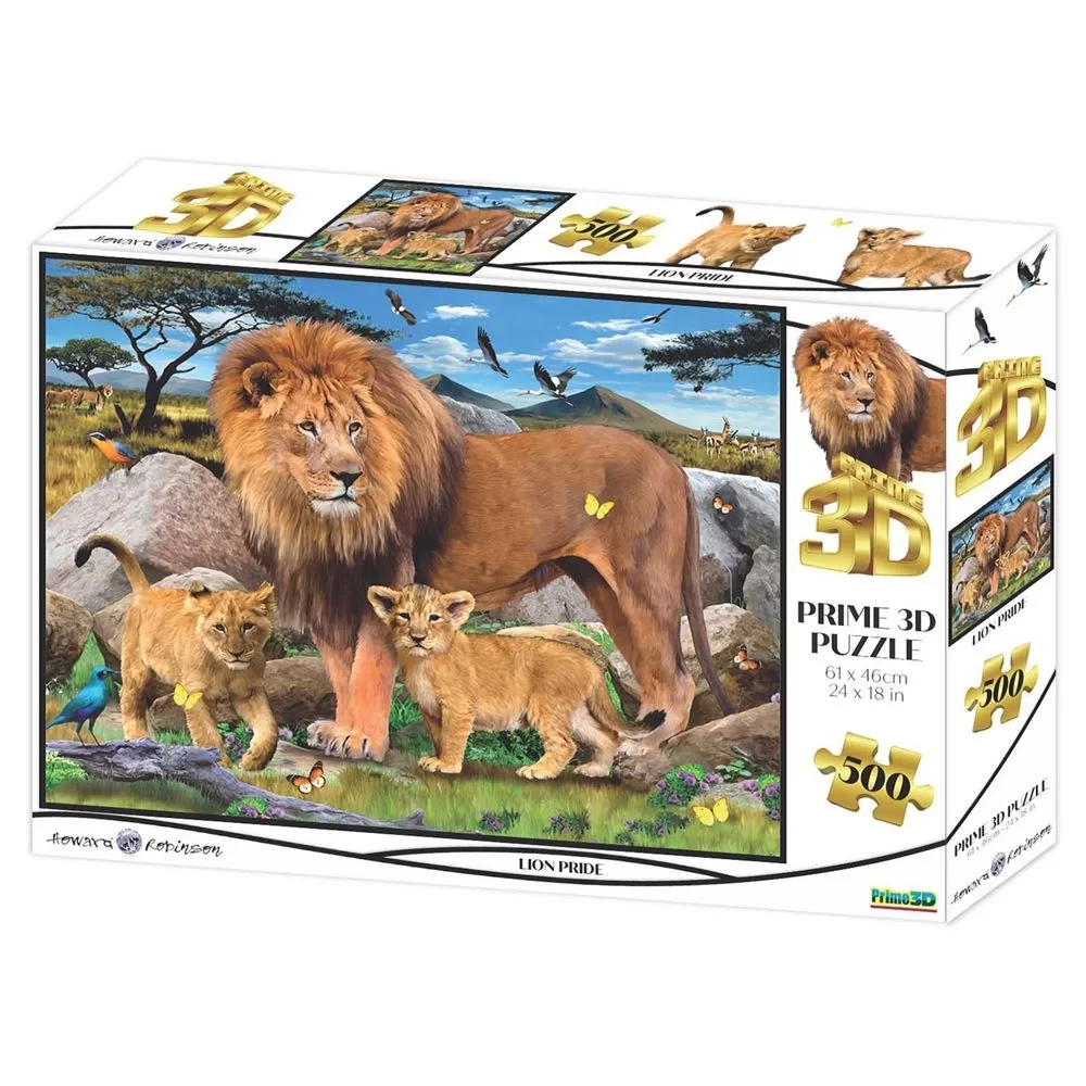 Prime 3D Yetişkin Puzzle 500 Parça // Aslan Ailesi