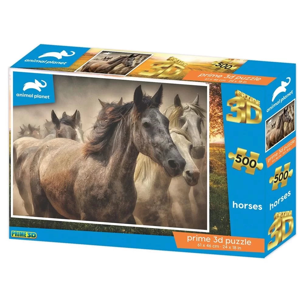 Prime 3D Yetişkin Puzzle 500 Parça // Atlar