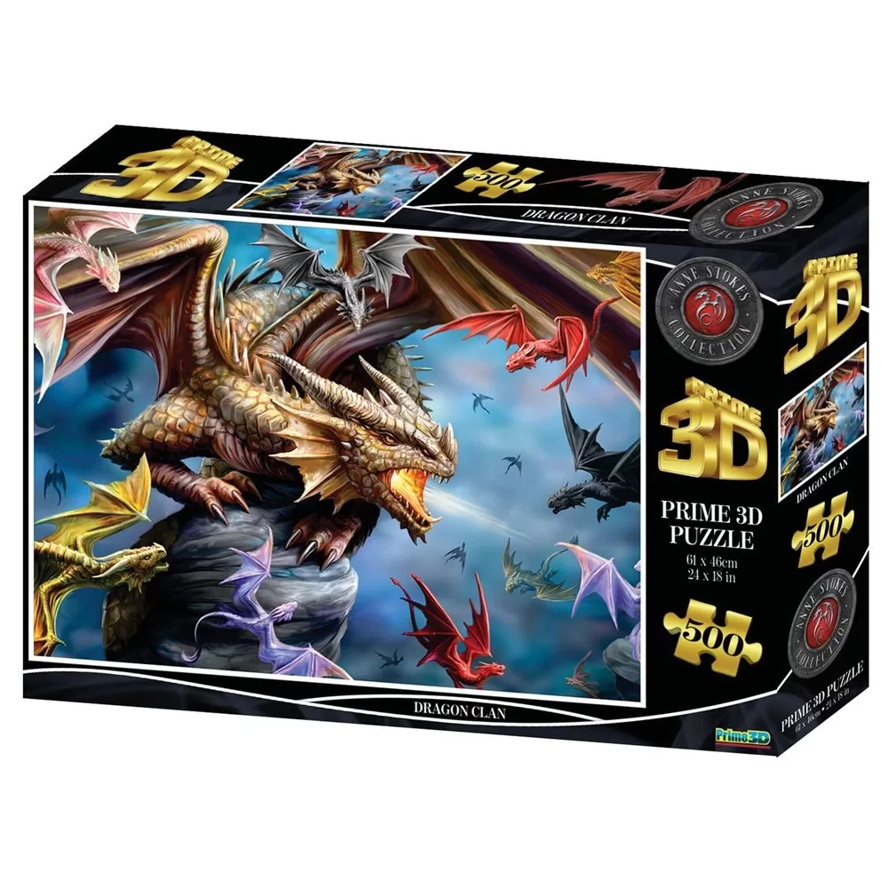 Prime 3D Yetişkin Puzzle 500 Parça // Dragon Clan
