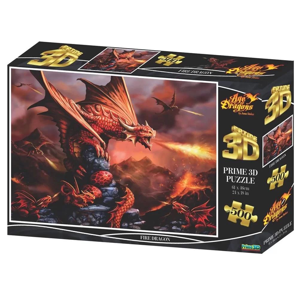 Prime 3D Yetişkin Puzzle 500 Parça // Fire Dragon