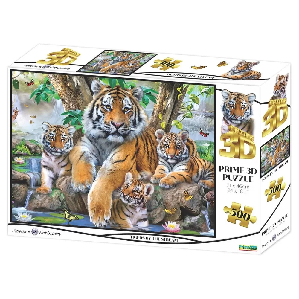 Prime 3D Yetişkin Puzzle 500 Parça // Kaplanlar