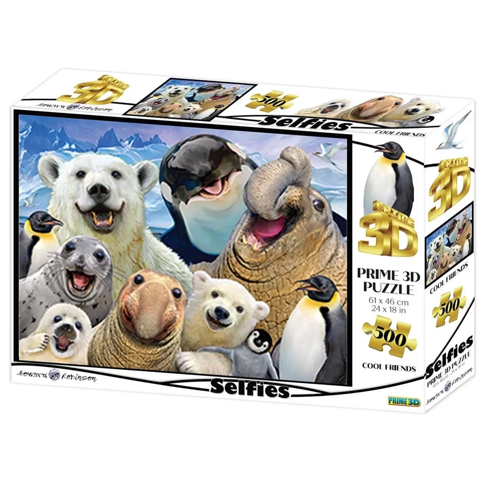 Prime 3D Selfie Yetişkin Puzzle 500 Parça // Kutup Hayvanları