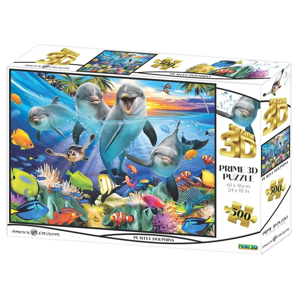 Prime 3D Yetişkin Puzzle 500 Parça // Oyuncu Yunuslar