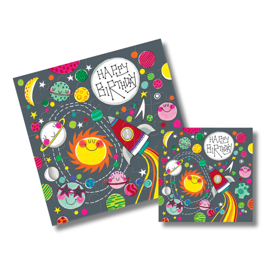 Rachel Ellen Yapbozlu Tebrik Kartı // Space Scene