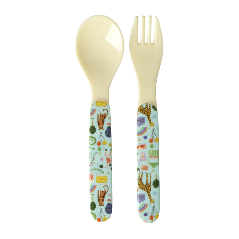 Rice Melamin Çatal & Kaşık Seti // Fun Fair - Green