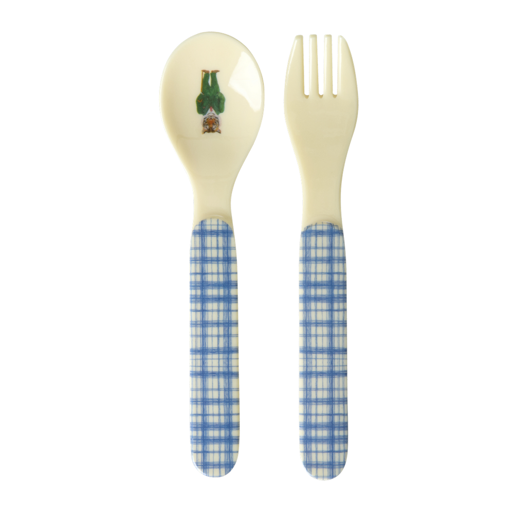 Rice Melamin Çatal & Kaşık Seti // Nathalie Lété - Blue