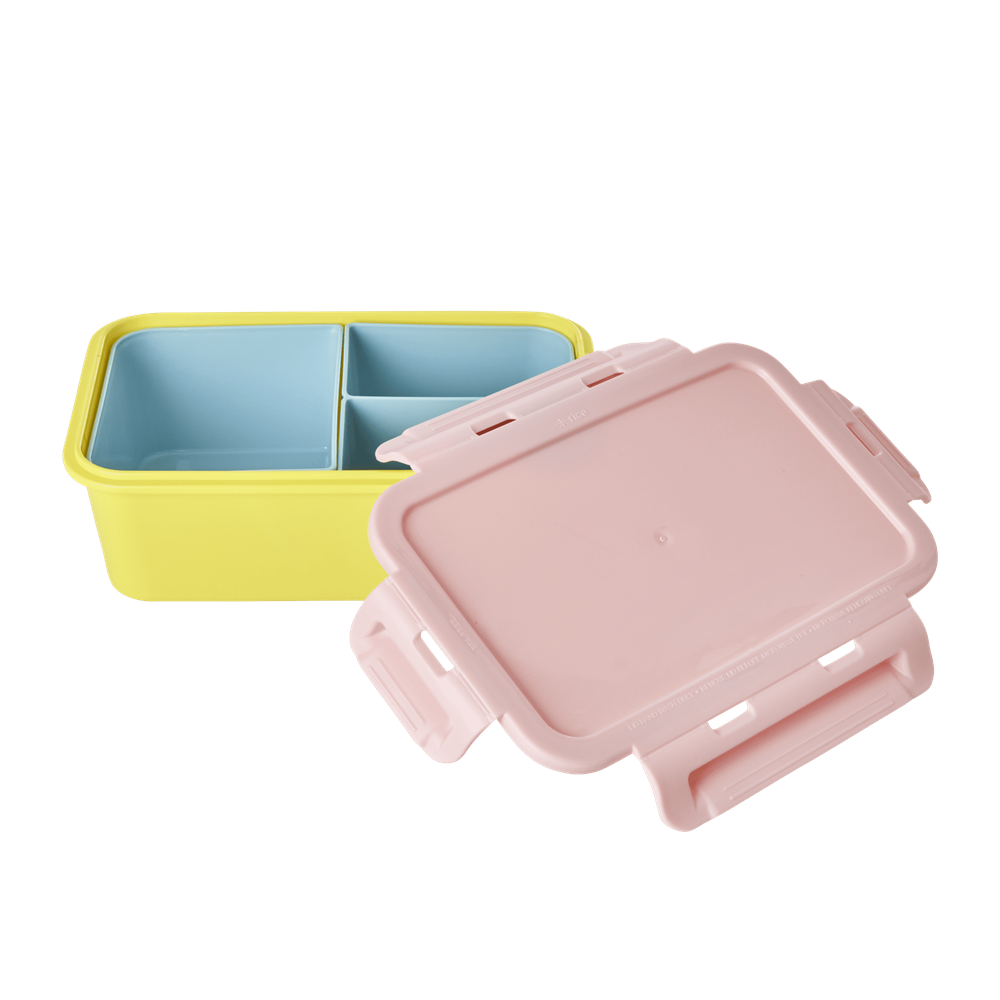Rice Lunchbox 3 Bölmeli Yemek Kutusu // Soft Pink - Yellow