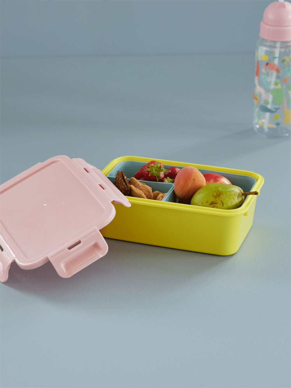 Rice Lunchbox 3 Bölmeli Yemek Kutusu // Soft Pink - Yellow
