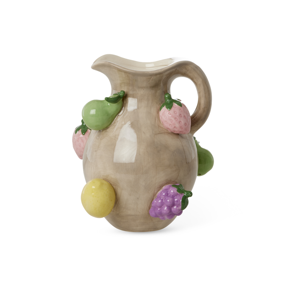 Rice El Yapımı Seramik S&uuml;rahi // Embossed Fuit