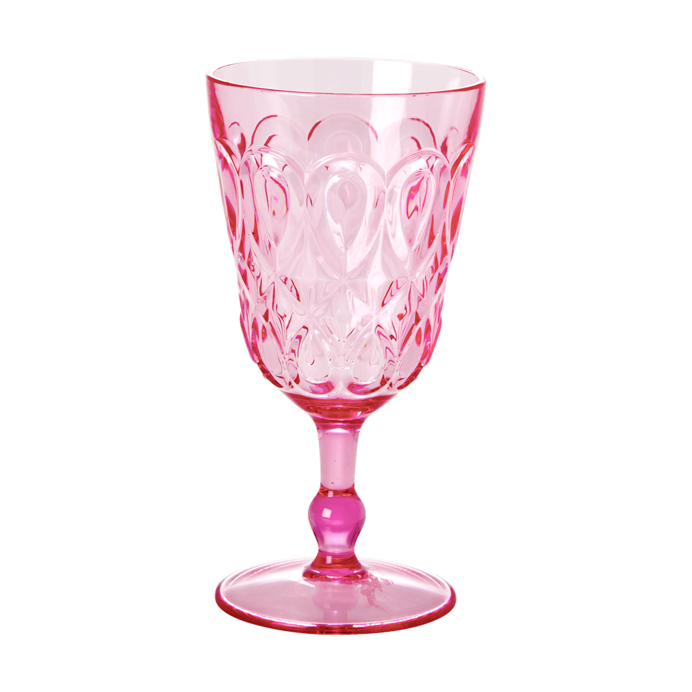 Rice Acrylic Kadeh Bardak // Swirly Embossed - Pink