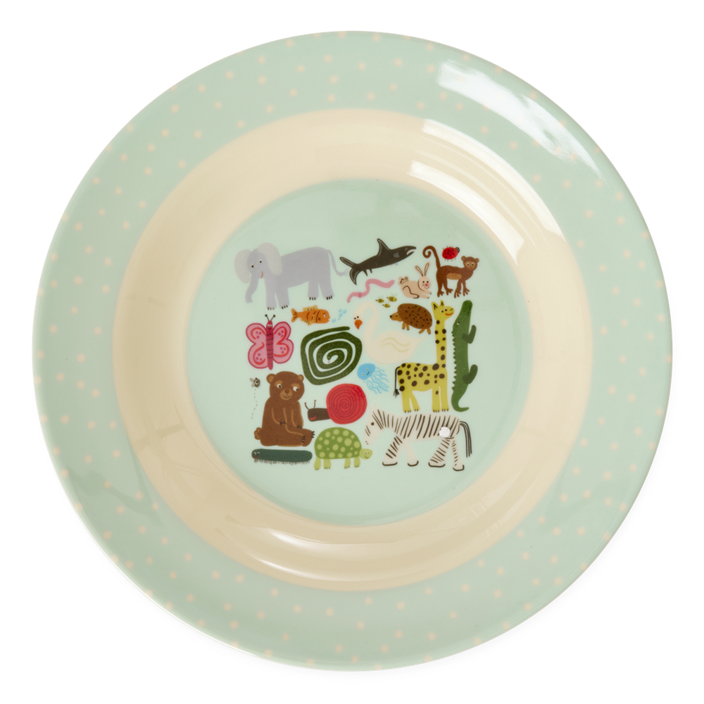 Rice Kids &Ccedil;ocuk &Ccedil;ukur Yemek Tabağı // Wildlife - Green