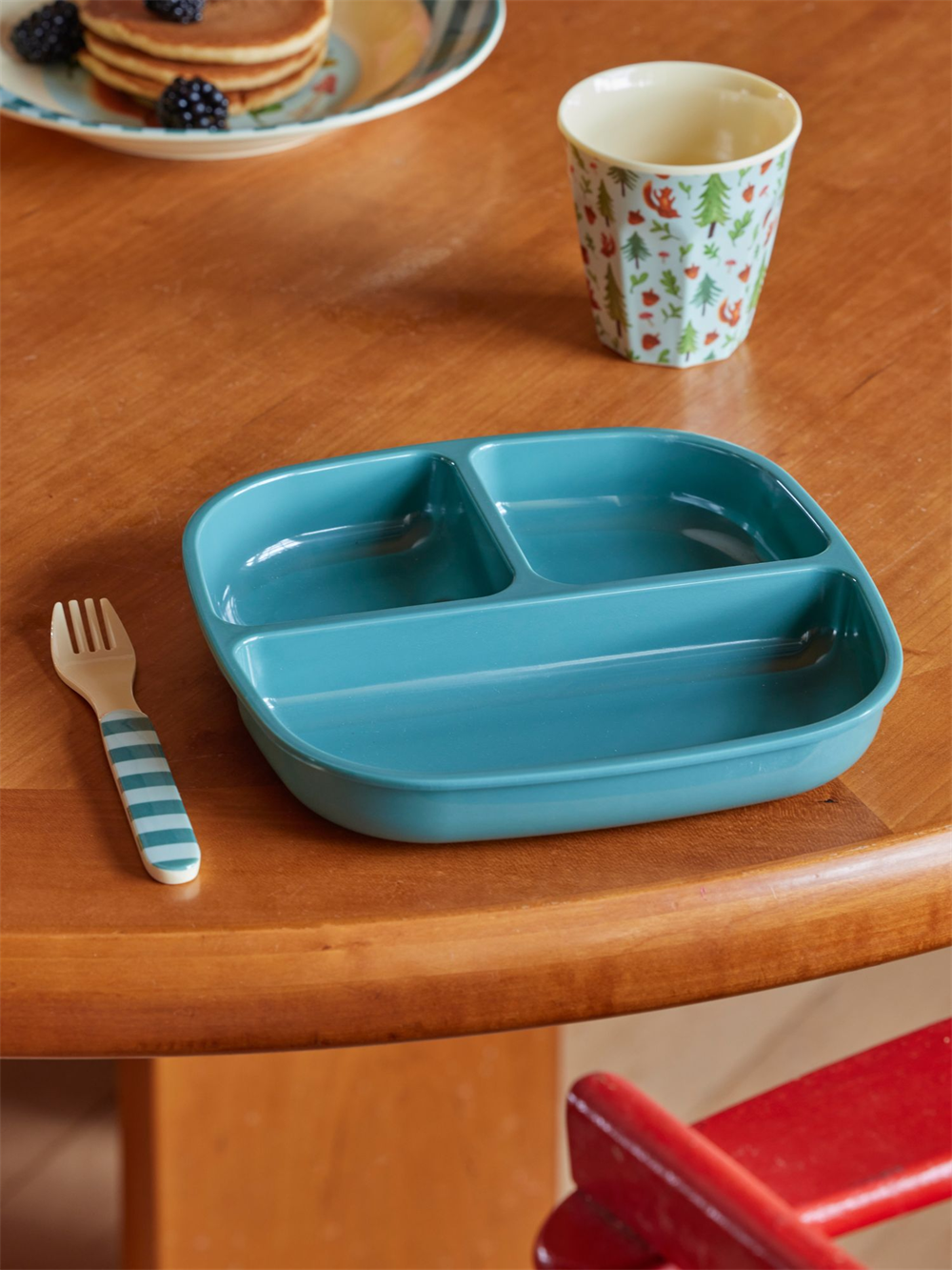 Rice Kids Melamin 3 Bölmeli Tabak // Green