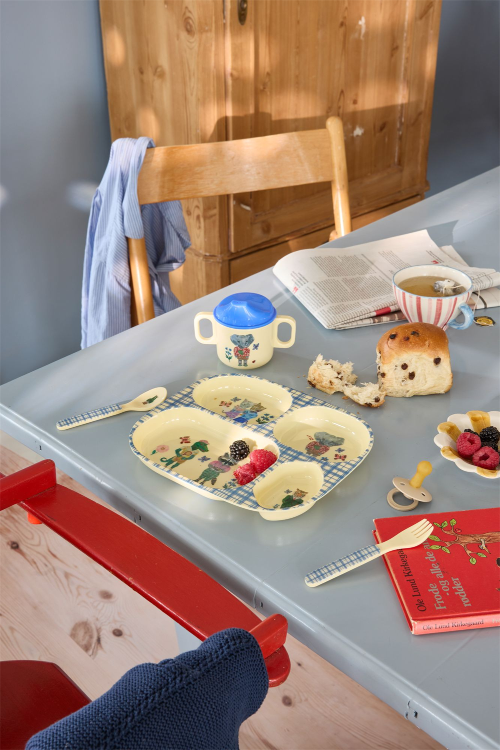 Rice Kids Melamin 4 Bölmeli Tabak // Nathalie Lété - Blue