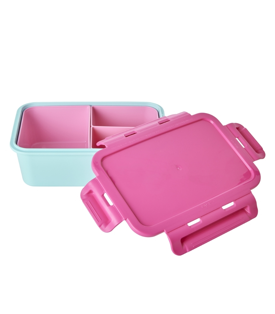 Rice Lunchbox 3 Bölmeli Yemek Kutusu // Pink - Mint