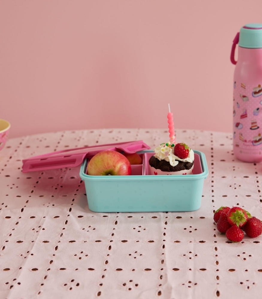 Rice Lunchbox 3 Bölmeli Yemek Kutusu // Pink - Mint