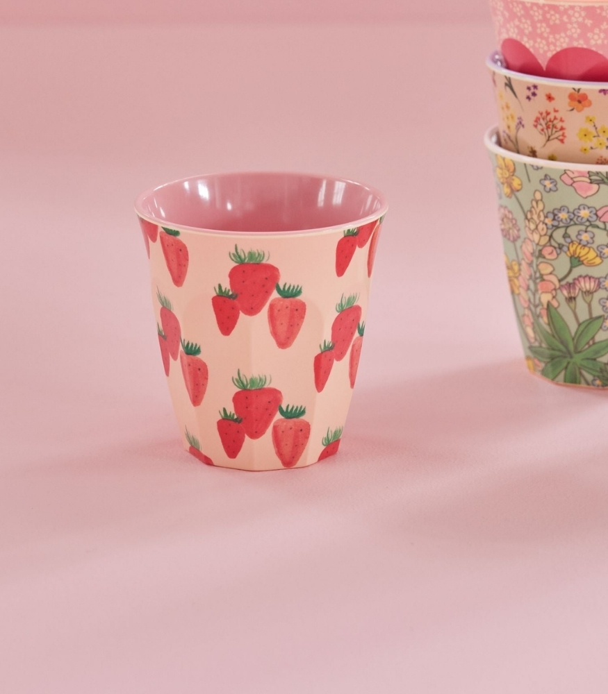 Rice Melamin Bardak (M) // Medium // Strawberry