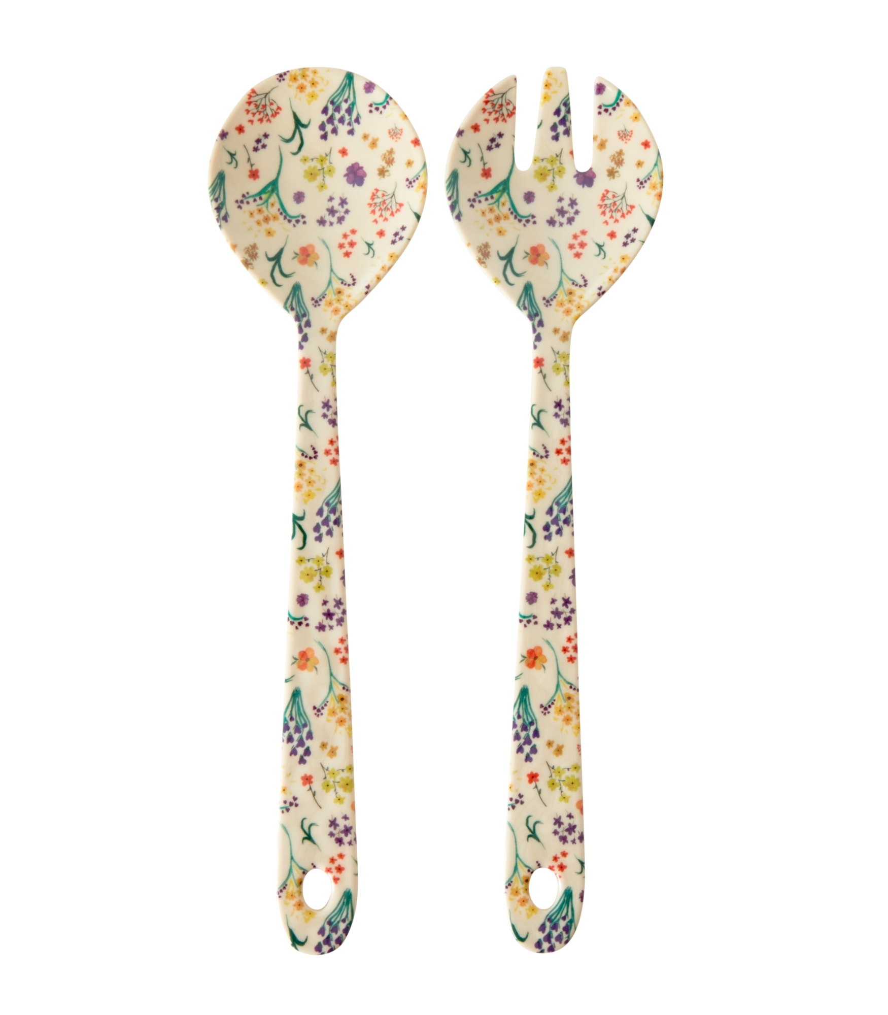 Rice Melamin Salata Kaşığı ve Çatalı // Wild Flowers