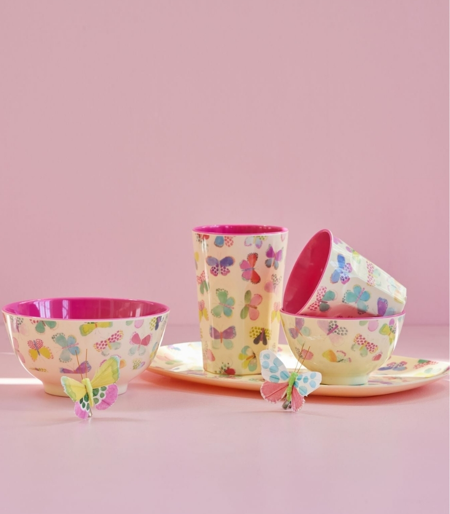 Rice Melamin Bardak (M) // Medium // Butterfly
