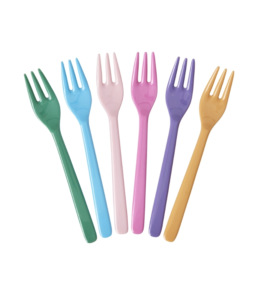 Rice Melamine Pasta Çatalı Seti // Colors ( 6 Adet)