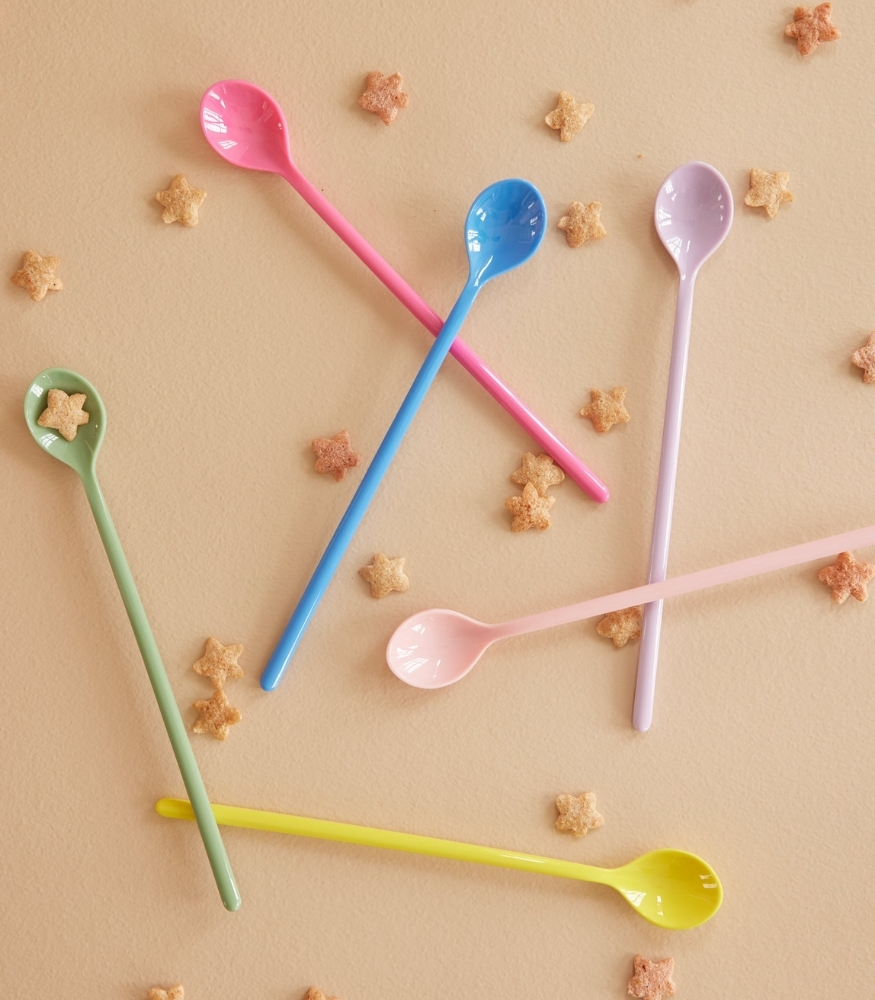 Rice Melamine Latte Kaşığı Seti // Color (6 Adet)