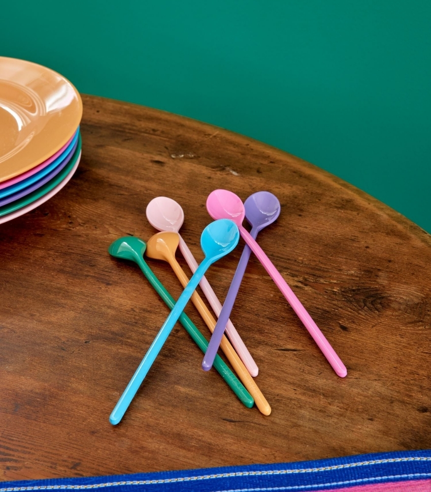 Rice Melamine Latte Kaşığı Seti // 6 Colors (6 Adet)