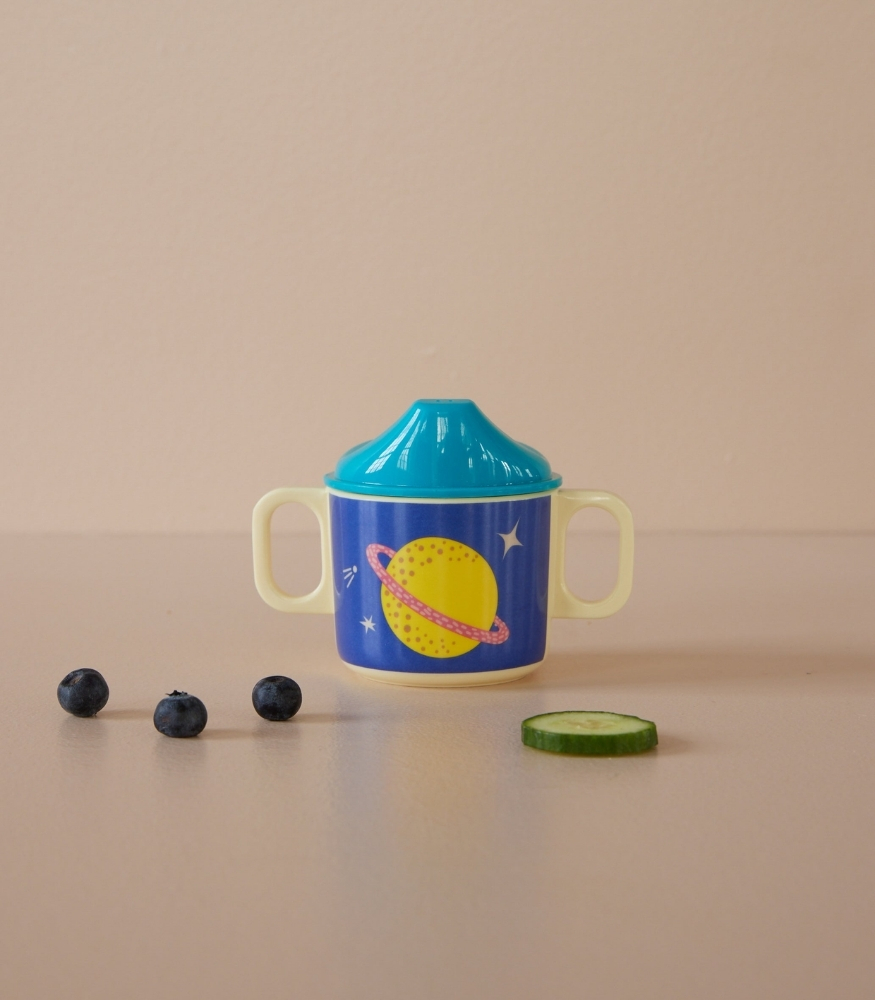 Rice Melamin Kulplu Kapaklı &Ccedil;ocuk Bardak // Galaxy