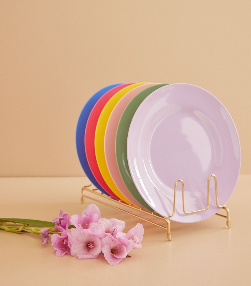Rice Melamine Round Yemek Tabak Set // 6 Colors y (6 Adet)