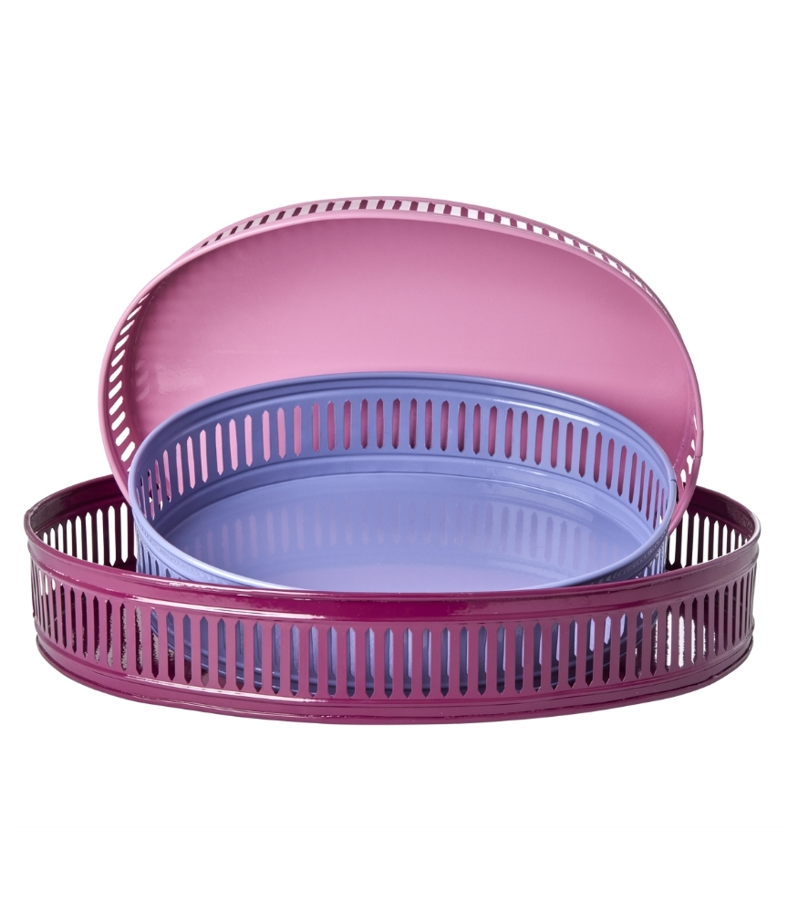 Rice Metal Oval Tepsi Set