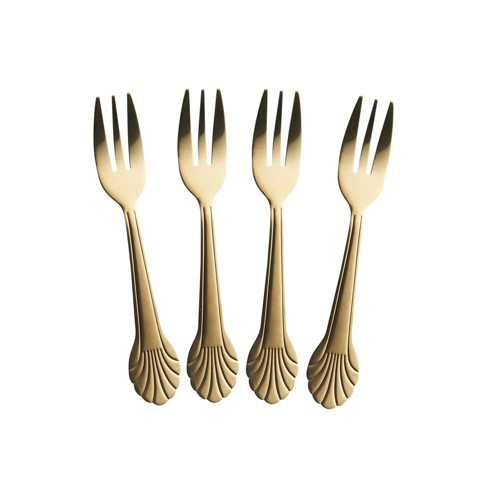 Rice Paslanmaz Çelik Çatal Set // Gold (4 Adet)