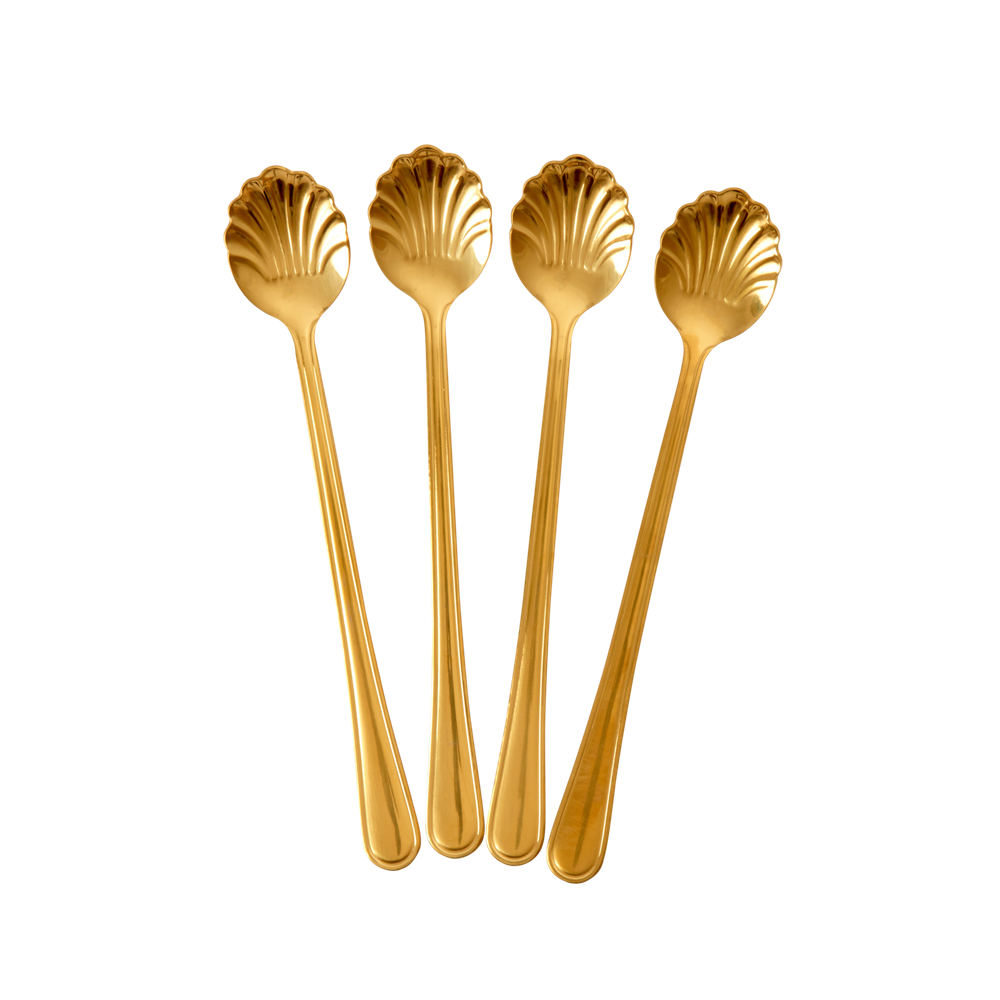 Rice Paslanmaz Çelik Latte Kaşığı Set // Gold (4 Adet)