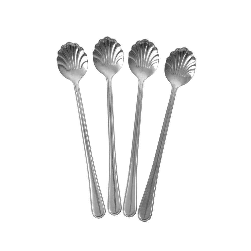 Rice Paslanmaz Çelik Latte Kaşığı Set // Silver (4 Adet)