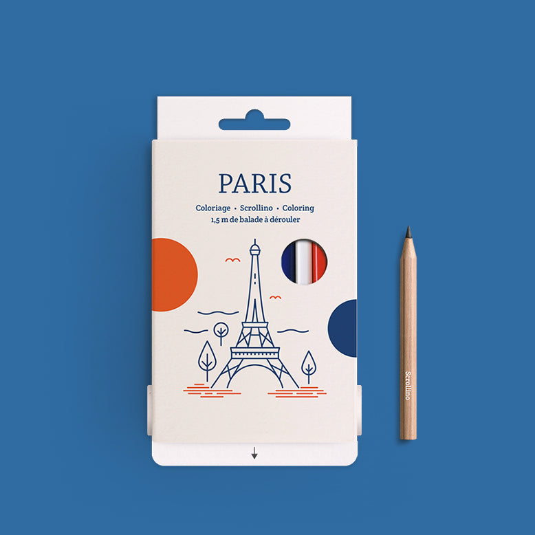 Scrollino Çevirmeli Aktivite Kitapçık // Paris Coloring