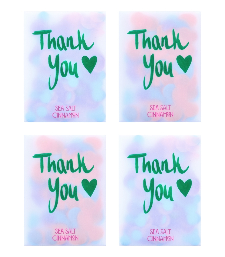 Sea Salt Cinnamon Konfetili Kart (4 Adet) // Thank You