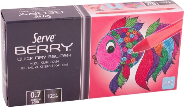 Serve Berry Jel Kalem (0.7 mm) // Kırmızı