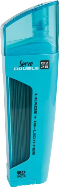 Serve Double Min + Kurşun Kalem Ucu - Fosforlu Kalem (0.7 mm) // Mavi