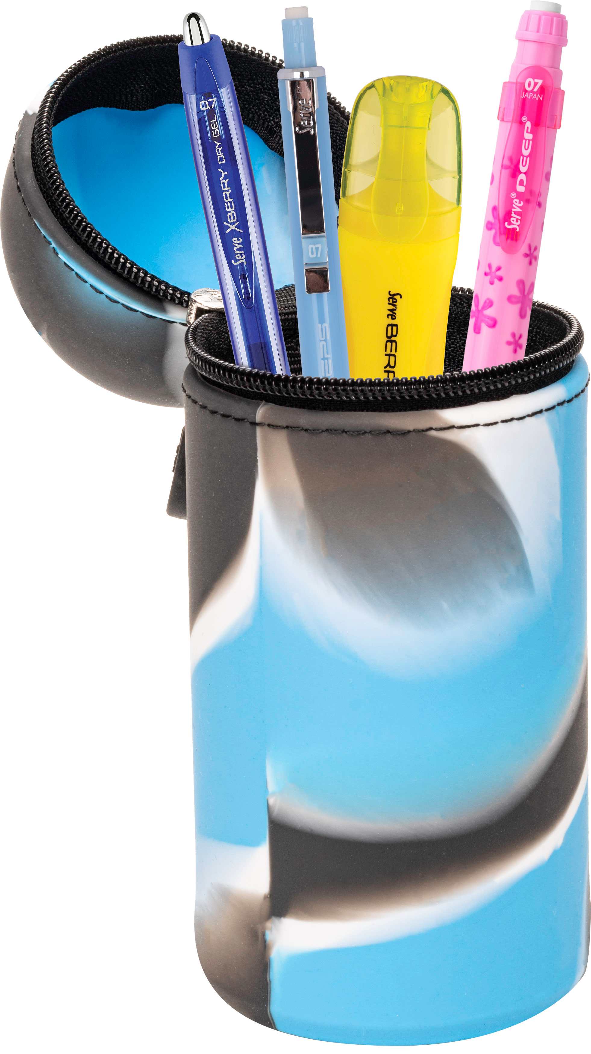 Serve Hoop-Up Kalem Kutu Mermer Desen // Mavi