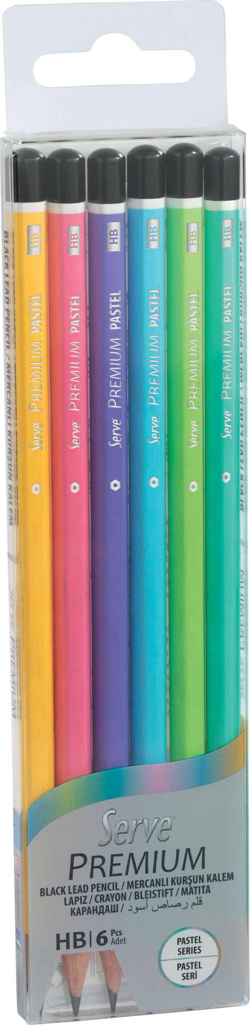 Serve Premium Kurşun Kalem (6 Adet) // Pastel