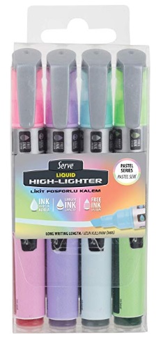 Serve Likit Marker Kalem Set (4 Adet) // Pastel