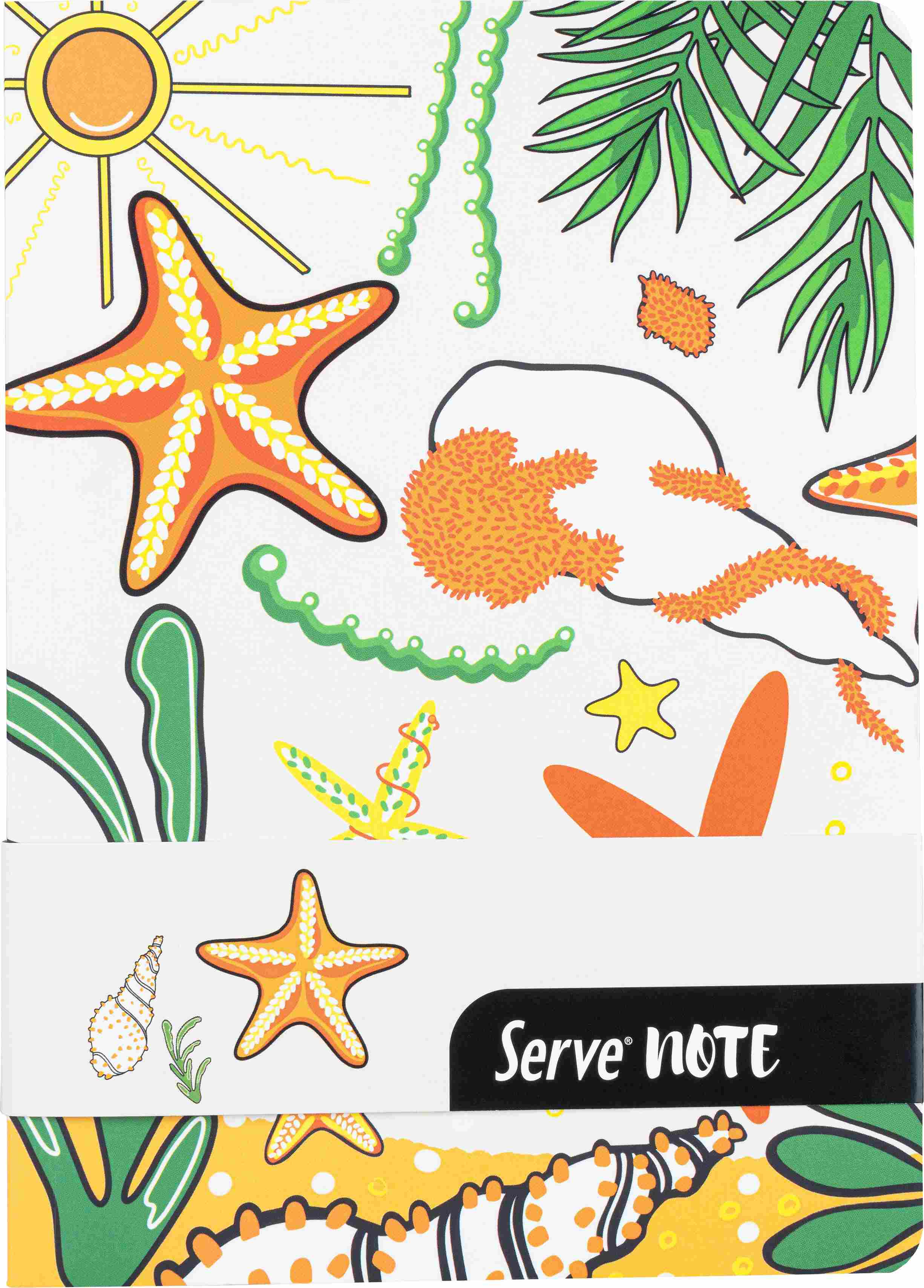 Serve Note Defter Doğa Desenli// Hardal Sarı