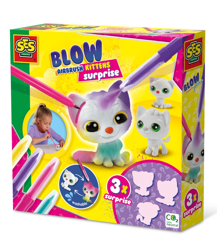 Ses Creative Boya Üfleme Kalemi (3 Adet) // Kedi