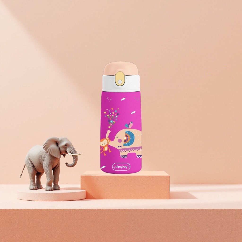 Sipnjoy SipSquad Çocuk Su Termosu (480 ml) // Jolly Elephant