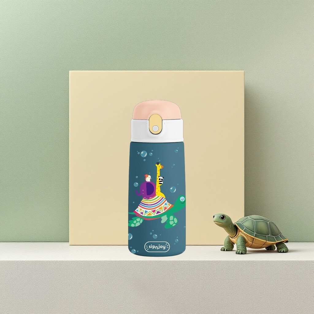 Sipnjoy SipSquad Çocuk Su Termosu (480 ml) // Turtle Voyage